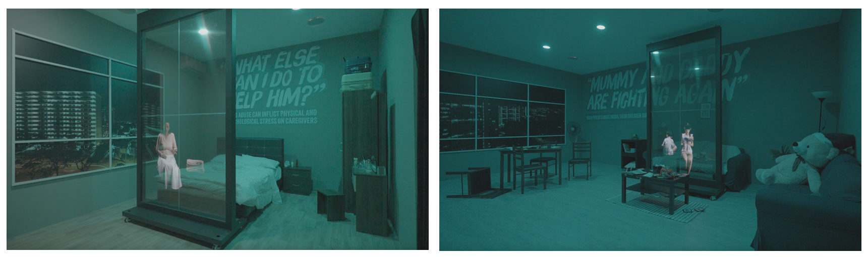 The home exhibition, an immersive life-sized mock-up of a home for visitors to experience how drug abuse can permeate and negatively impact the very spaces that should provide safety and comfort.